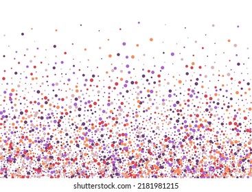 Multicolored Element Background White Vector. Geometric Celebration Frame. Rainbow Decoration. Bright Circle Christmas. Polka Flying Design.
