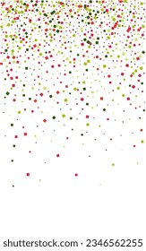 Multicolored Element Background White Vector. Geometric Eve Design. Colorful Prize. Bright Dot Carnaval. Polka Party Illustration.