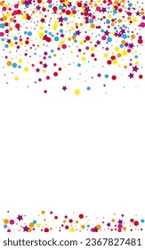Multicolored Element Background White Vector. Round Birthday Frame. Colorful Parade. Bright Geometric Gift. Dot Prize Illustration.