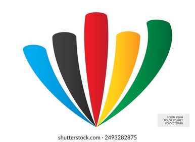 Multi-colored element on a white background.