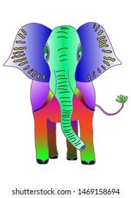 Multi-colored elephant on a white background vector