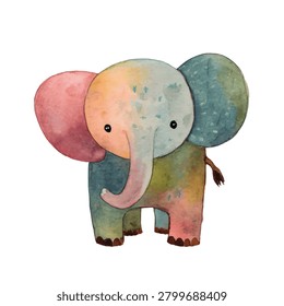 Multicolored elephant plush toy standing
