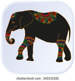 Multicolored elephant vector graphic illustration design art