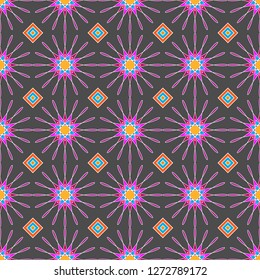 Multicolored Ethnic geometric patterns colorful design for background or wallpaper. Abstract print.