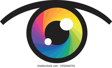 multicolored eye vector logo badge icon

