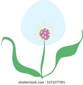 Multi-colored fantastic flower. Stock vector illustration. White background. Decorative element. Computer graphics. Coloring book