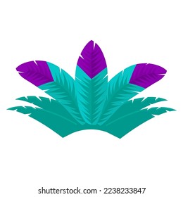 Multi-colored feathers for a carnival mask