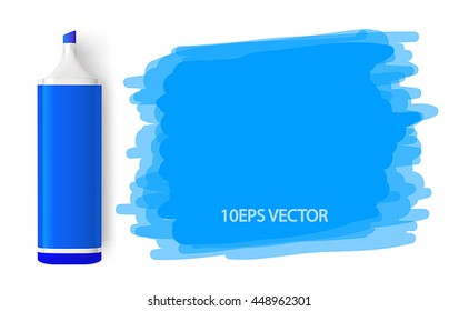 Multicolored felt-tip on a white background with lines.