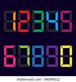 multicolored figures. colors of rainbow . e-numbers. vector illustration