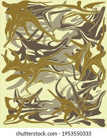 MULTICOLORED FIGURES OF IRREGULAR SHAPES IN THE FORM OF CAMOUFLAGE ON A COLORED BACKGROUND
