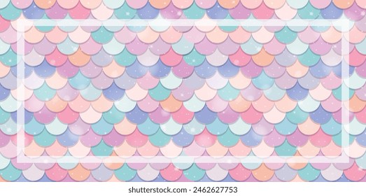 Multicolored fish scale pattern with pastel tones