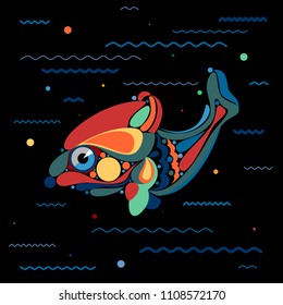Multicolored fish under water.