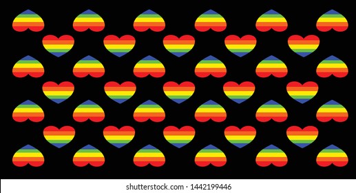 multicolored flag rainbow background in heart shape. Original colors symbol of Pride Month symbol of gay Pride for lesbians, gay, bisexual, and transgender.