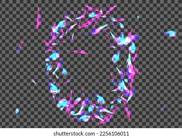 Multicolored Flare Background Transparent Vector. Confetti Flash Texture. Violet Romance Template. Bright Greeting. Glare Party Card.