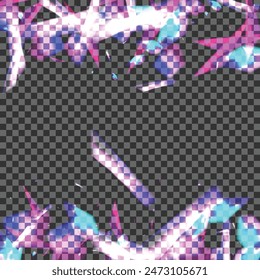 Multicolored Flare Background Transparent Vector. Particle Luxury Design. Glow Vibrant Illustration. Pink Vintage. Bokeh Brilliant Texture.