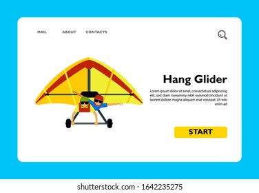 Multicolored flat icon of hang glider with two male gliders