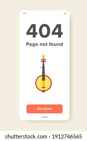 Multicolored flat icon of Russian traditional instrument domra