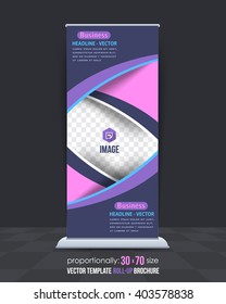 Multicolored Flat Style Business Concept Roll-Up Banner Design