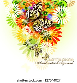 Multicolored floral background. vector