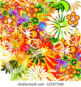 Multicolored floral background. vector