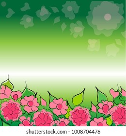 Multicolored floral background, vector bouquet and botany