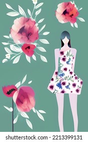 multicolored floral pattern for fashion world and backgrounds
