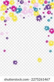 Multi-colored Flower Background Transparent Vector. Flowers Amazing Print. Pink Leaf Chic. Attractive Template. Handsome Green Floral.