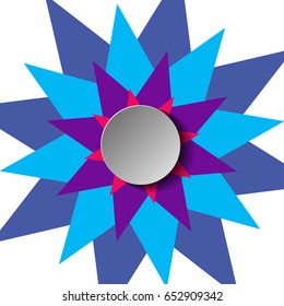 Multicolored flower made of geometrical shapes. Vector illustration.