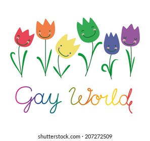 Multicolored flowers.