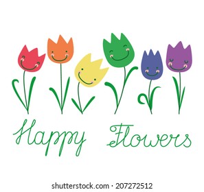 Multicolored flowers.