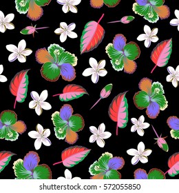Multicolored flowers on a black background.