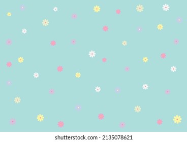 multicolored flowers on a light green background