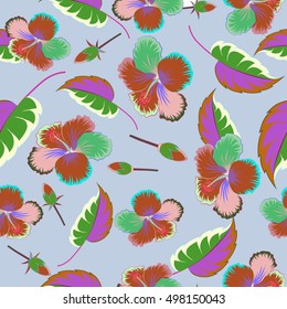 Multicolored flowers on a neutral background.