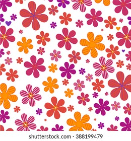 multicolored flowers on white background,vector illustration