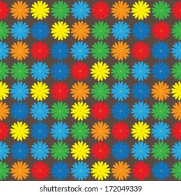 multicolored flowers seamless pattern