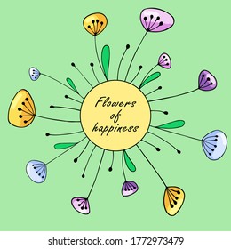 Multi-colored flowers. Vector illustration. Beautiful picture.