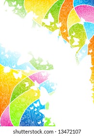 Multicolored flowery background, vector