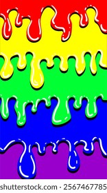 Multi-colored flowing paint. Drops, oil and paint texture. Bright background.