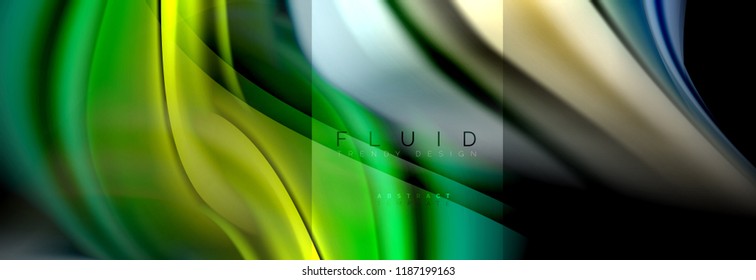 Multicolored fluid abstract shapes, liquid colors design, colorful marble or plastic wavy texture background, multicolored template for business or technology presentation or web brochure cover design
