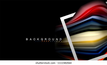 Multicolored fluid design with metallic style line shape. Vector artistic illustration for presentation, app wallpaper, banner or poster