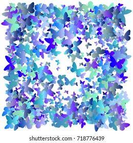 Multicolored flying butterflies on a white background. Isolated object. Vector butterflies background design. Colorfull EPS 10 concept. Holiday, children's backdrop.