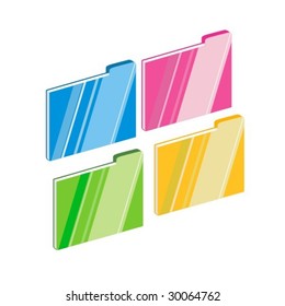 multicolored folders