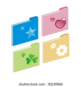 multicolored folders