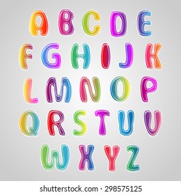 Multicolored Font, set of colorful letters. Alphabet for your Design