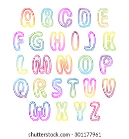 Multicolored Font, set of colorful letters. Alphabet for your Design