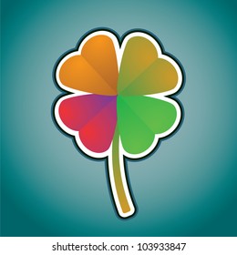 multicolored four-leaf clover - illustration