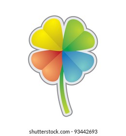 multicolored four-leaf clover - illustration