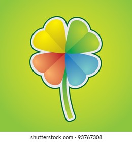 multicolored four-leaf clover - illustration