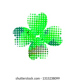 Multicolored four-leaf clover symbol. Happy St. Patrick's Day