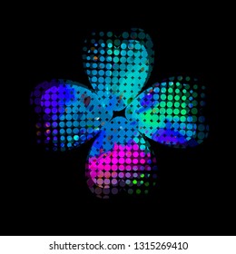 Multicolored four-leaf clover symbol. Happy St. Patrick's Day